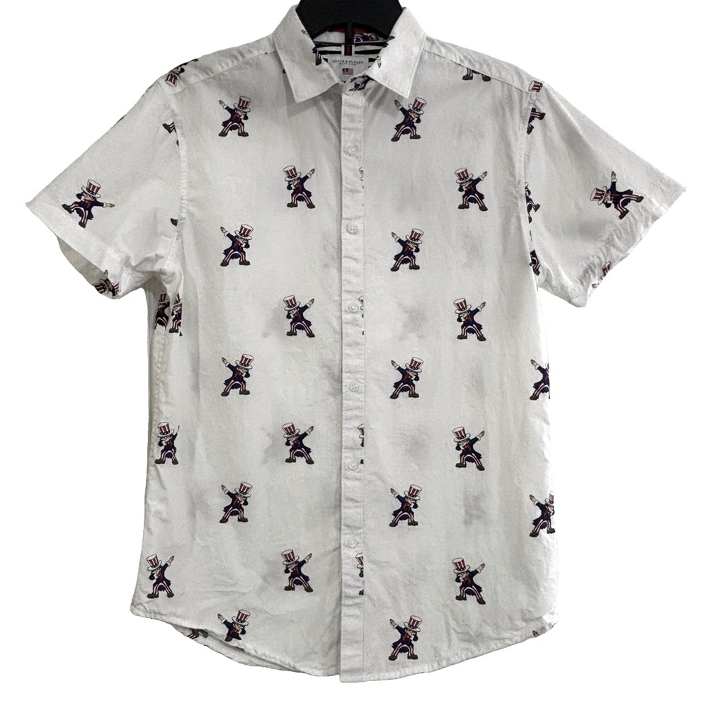 Denim & Flowers Button Front Shirt, Uncle Sam, Dab, Mens Small